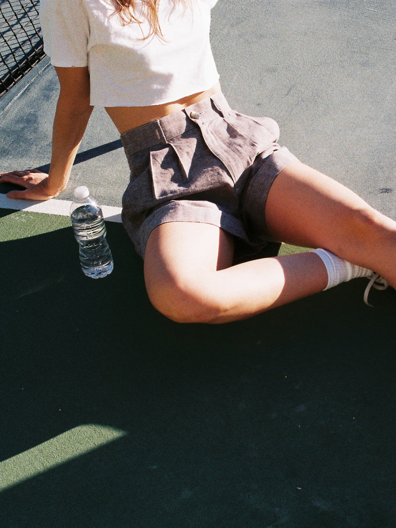 The Shorts - Linen Houndstooth