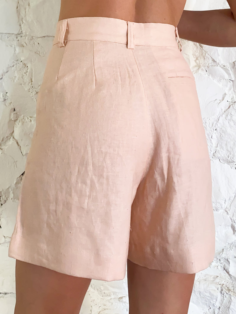 The Shorts - Peach Linen