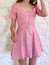 The Flare Dress - Pink Floral
