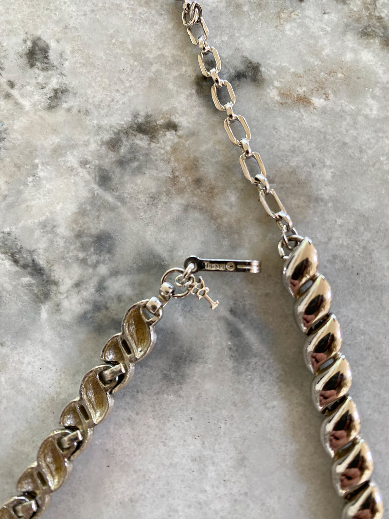 Vintage 80s Trifari SIlver Necklace