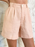 The Shorts - Peach Linen